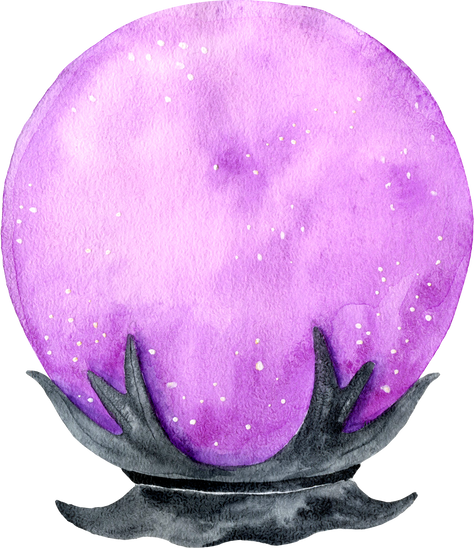 Watercolor Crystal Ball Illustration